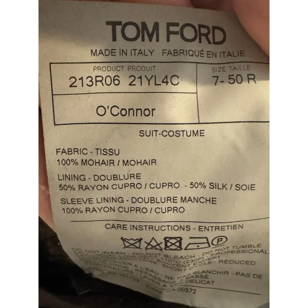 Tom Ford Brown Mohair Peak Lapel Blazer Sportcoat 50R EU 40R US Men's